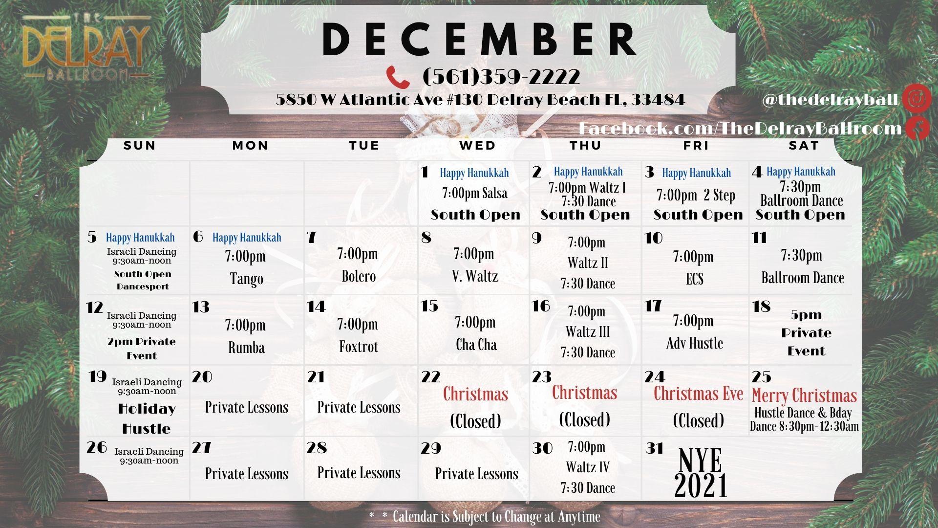 November 2021 Calendar of Events